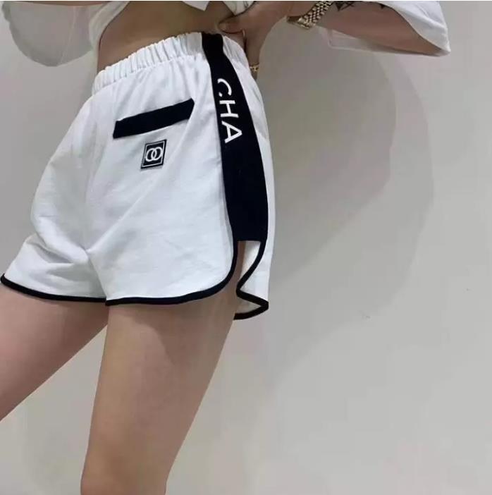 

High quality desgienr womens summer shorts cc sports fashion black white causal women short pant letter knee length asian size S-XL, Hi