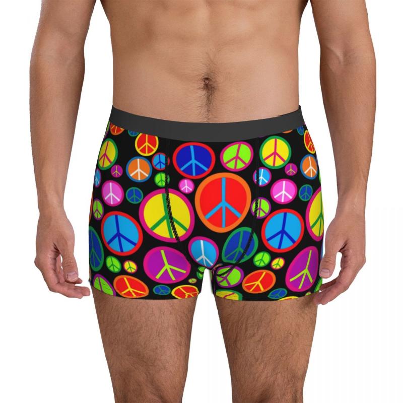 

Underpants Peace Symbols Underwear Cool Colorful Groovy Cute Panties Design Boxer Brief 3D Pouch Men Large Size ShortsUnderpants, 18