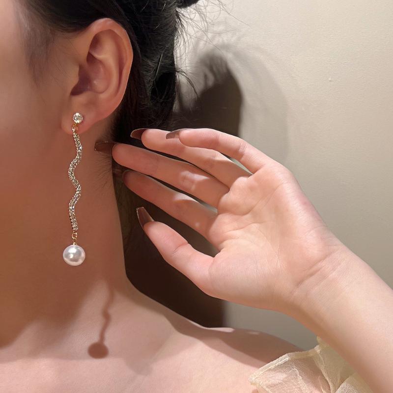 

Hoop & Huggie Exquisite Long Tassel CCB Material Bead Drop Earrings Women Fashion Gold/Silver Jewelry 2022 FashionHoop