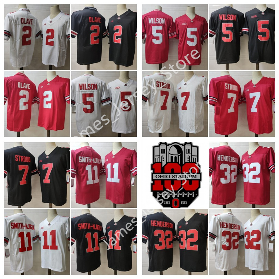 

C.J. Stroud Jersey TreVeyon Henderson jersey Jaxon Smith-Njigba Garrett Wilson Chris Olave Mens Ohio State Buckeyes 100TH Jerseys, 7 c.j. stroud