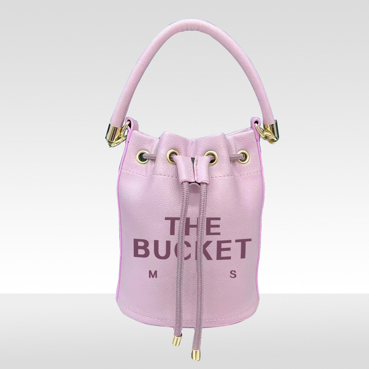 

Designer Bucket Bag Womens Handbag Trend Texture PU One Shoulder Spring and Summer Messenger Bag Casual Letter Female Bags Candy Color 10 Colors, White
