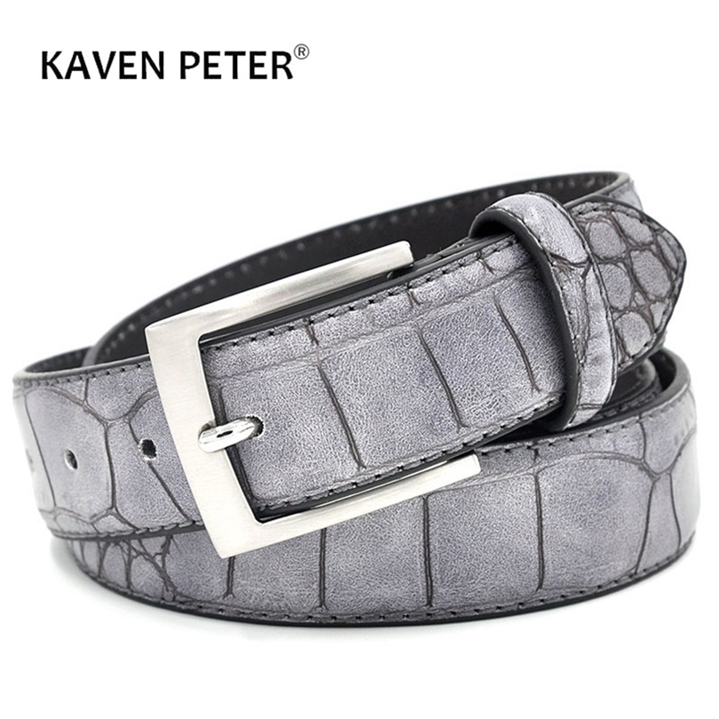 

Mens Fashion Waist Belts Faux Pattern With Split Leather Luxury Male Designer Belt Accessories Factory Price W220811, Black