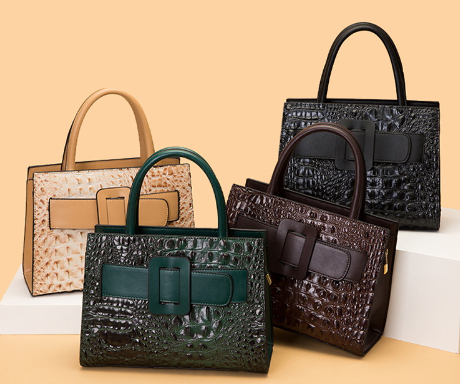 

Crocodile Pattern Leather Handbag Luxury Designer Women Crossbody Shoulder Bag High Quality Retro New Luxury Handbags, Choose a picture color