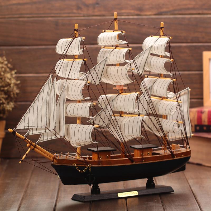 

Decorative Objects & Figurines Creative Gifts For Students Mediterranean Sailing Smooth Desk Ornaments Wooden Crafts