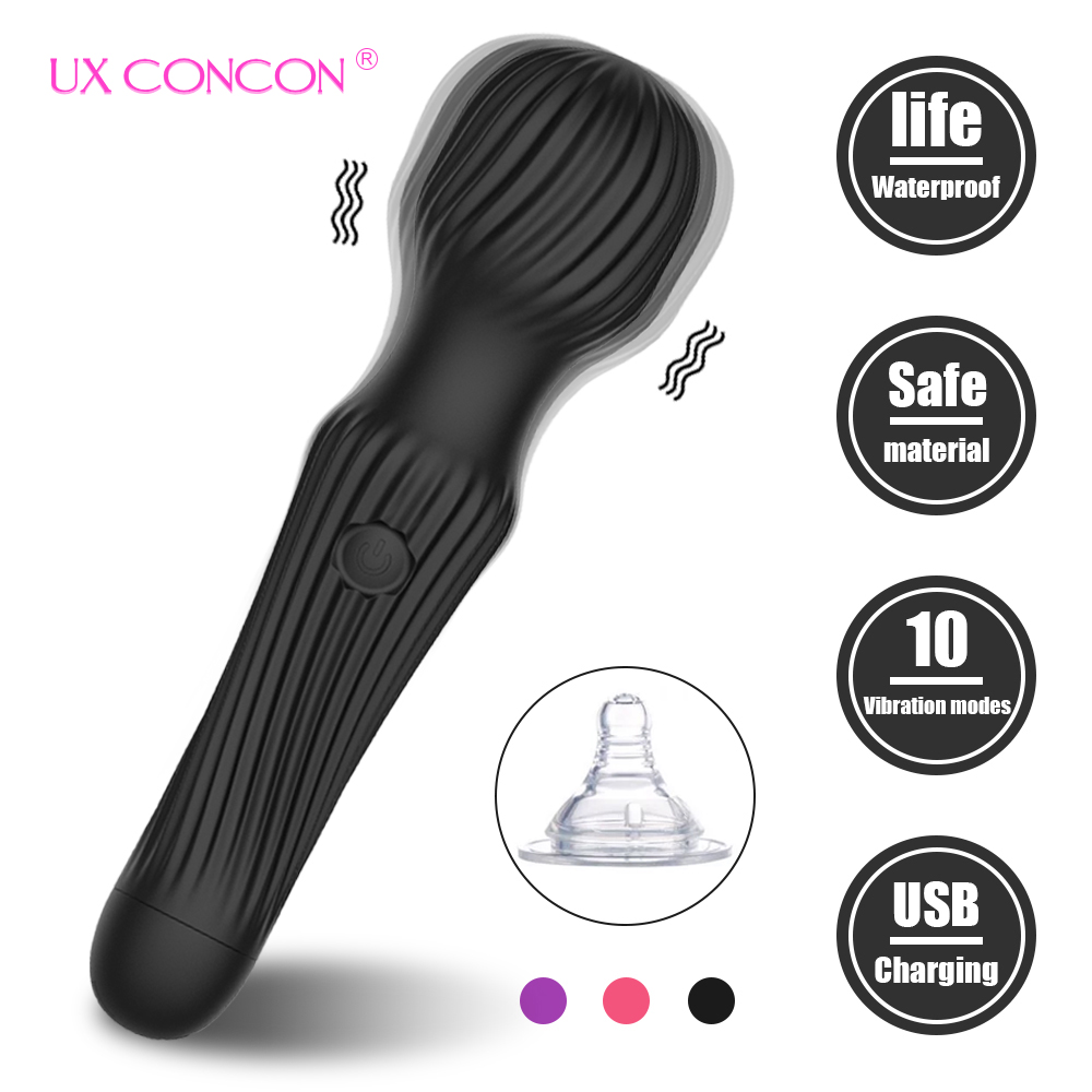 10 Speeds Powerful Big Vibrators for Women Magic Wand Body Massager Sex Toy For Woman Clitoris Stimulate Female Sex Products-image-757084514