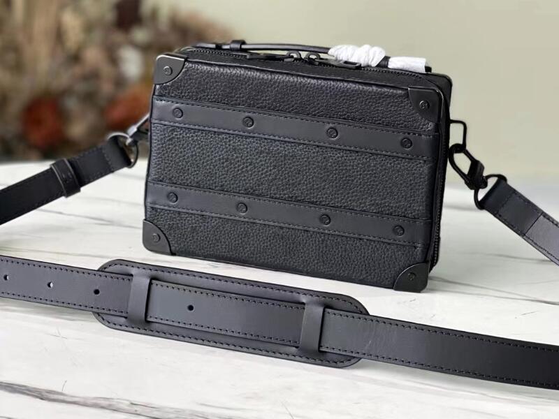 

Realfine Bags 5A M59163 21.5cm Handle Soft Trunk Taurillon Calfskin Leather Handbag Shoulder Purses For Women with Dust bag, Caviar quilted_03