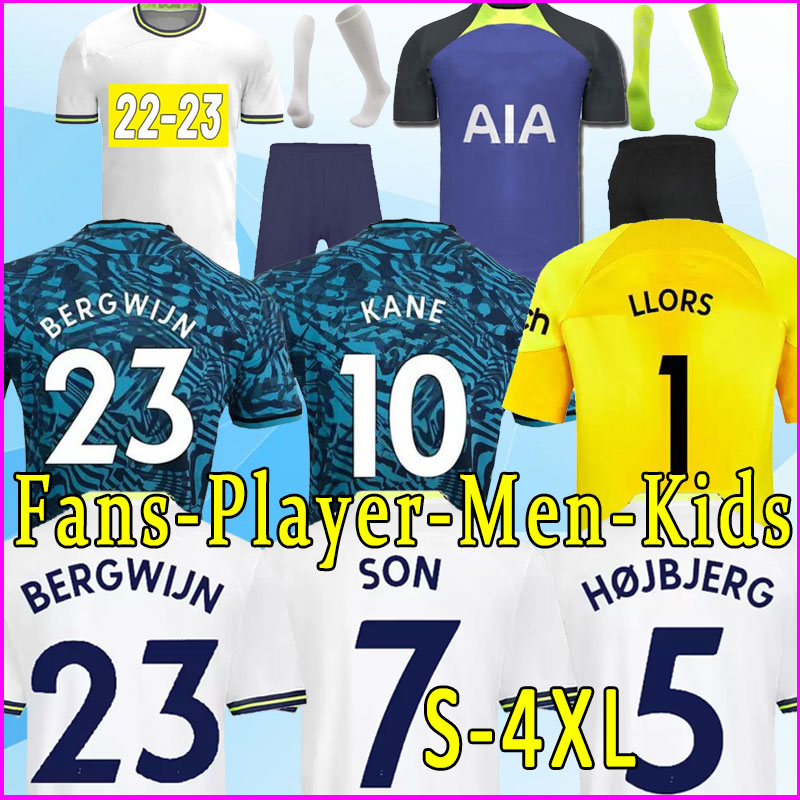 

toTTenHAmES 21 22 23 home BALE soccer Jersey 2021 2022 2023 Kane Son Alderweireld Eriksen Dele LAMELA Football Shirt full set sock fans player version kit socks Llors, 22-23 away+patch