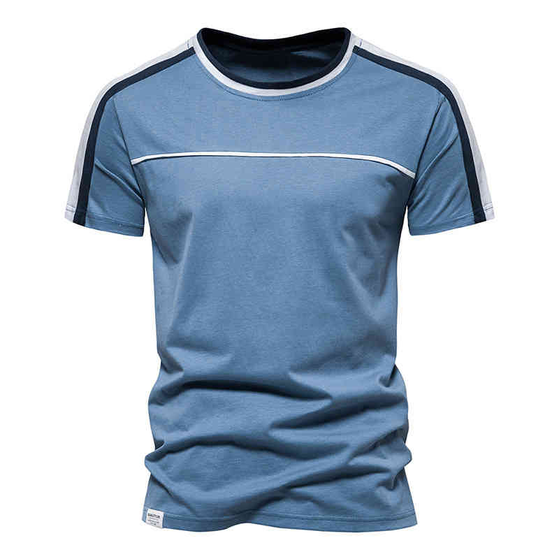 

Men's short 2022 new pure cotton sports round neck fashion brand loose half sleeve men's T-shirt, Khaki