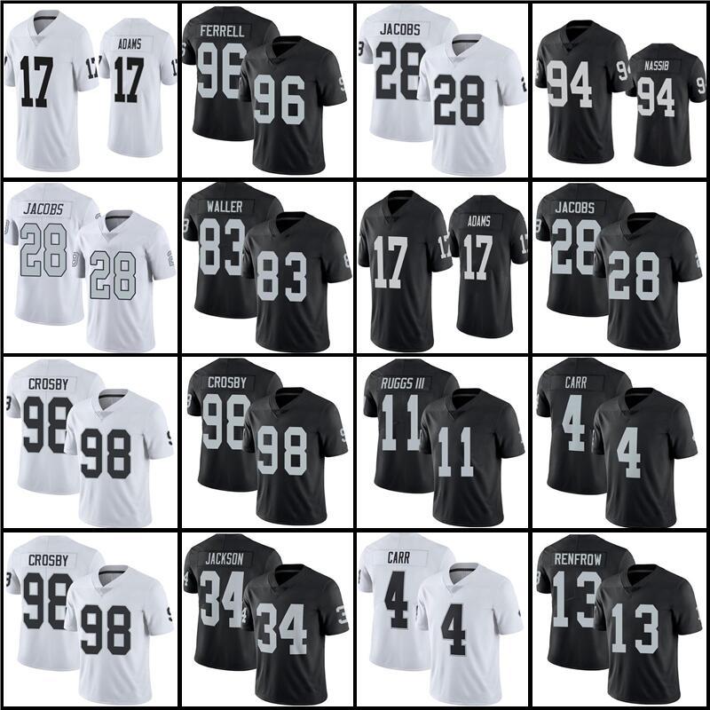 

17 Davante Adams Football Jersey Chandler Jones 28 Josh Jacobs 83 Darren Waller 4 Derek Carr 98 Maxx Crosy Henry Ruggs III Hunter Renfrow Jo, Youth jersey