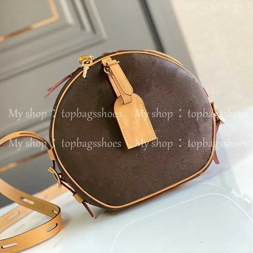 

Womens Luxurys Designers Bags 2022 Handbags Purses Shoulder Crossbody Bucket Women Original Brand Fashion Real Genuine Leather Top Quality Bag, Brown -size18cm