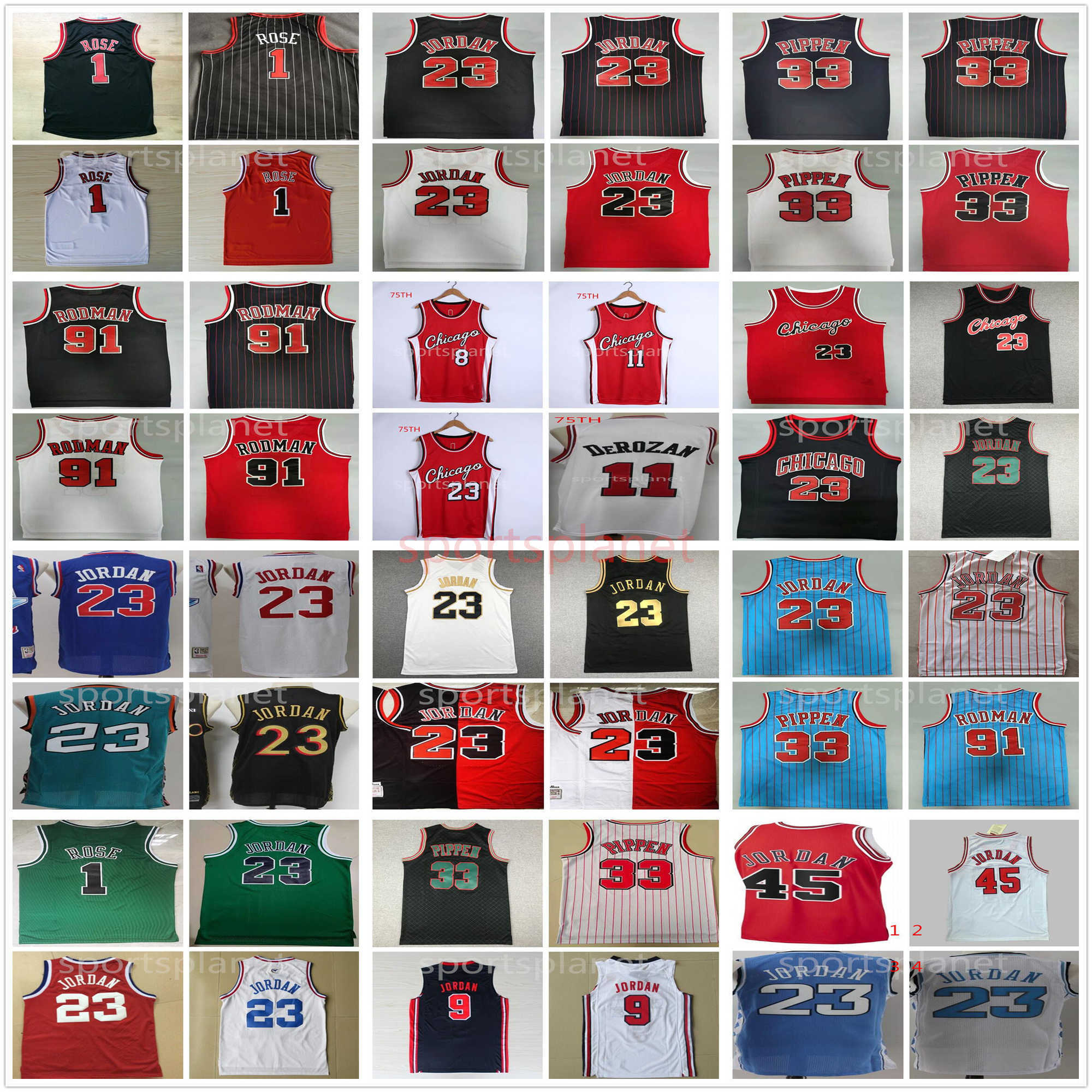 

Zach #8 LaVine Lonzo 2 Ball Nikola 9 Vucevic Alex 6 Caruso Derrick 1 Rose Scottie 33 Pippen Dennis 91 Rodman MJ Chicago''Bulls''nba''Jersey, Black
