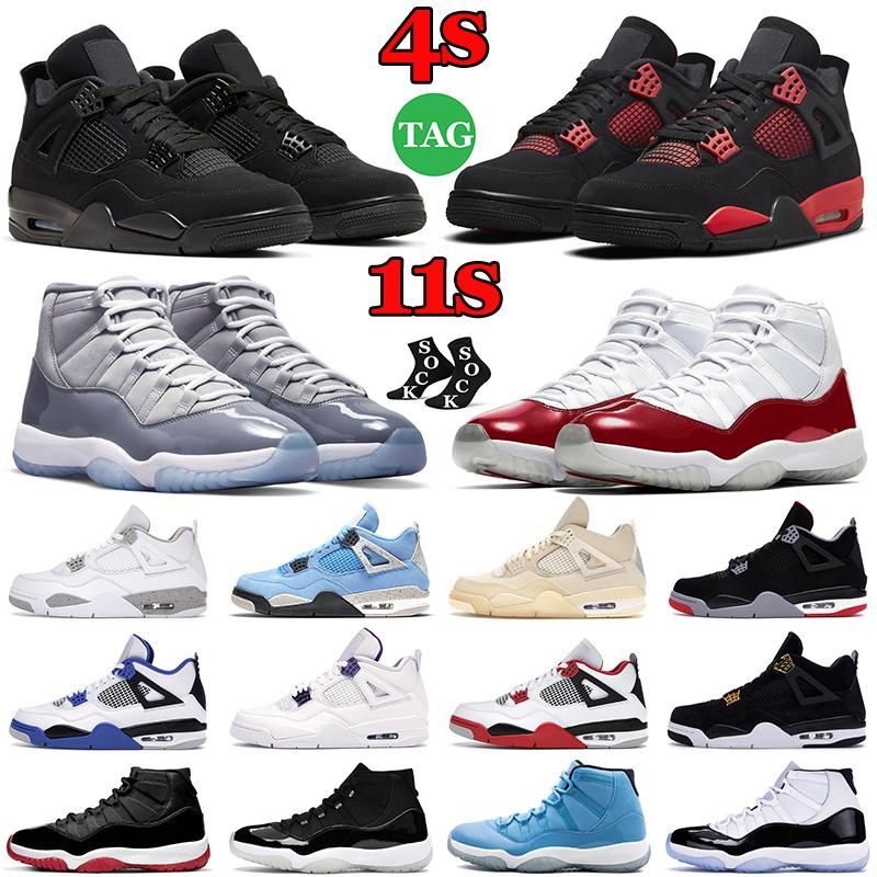 

Sail 2023 4 4s Mens Basketball Shoes Sneakers 11 11s Cherry Cool Grey Concord Gamma University Blue Fire Red Oreo Bred Black Cat White Cement women Sports Trainers, 42