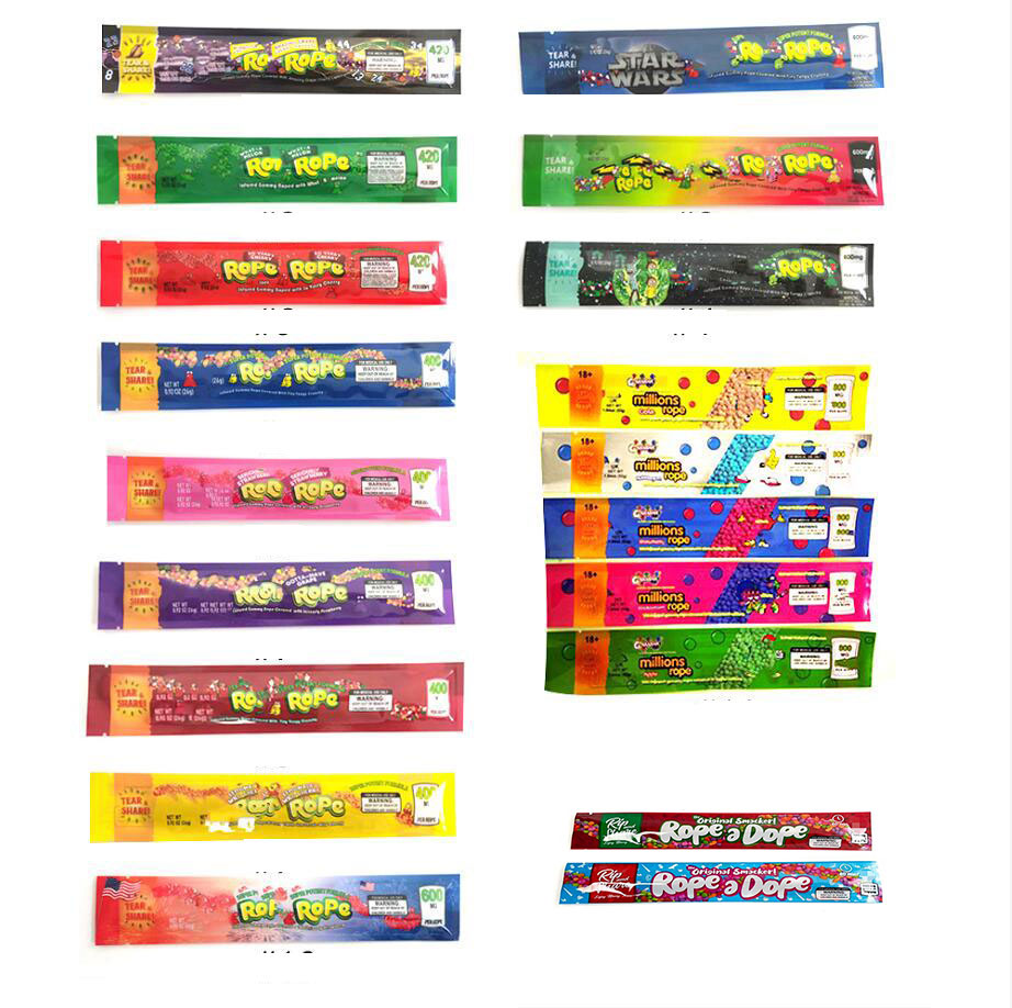 

Empty Packaging Bags Plastic Edibles 600mg Millions Rope Bag 500mg 420mg Smell Proof Package 800mg 400mg