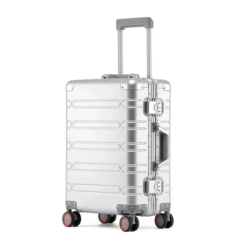 

famous Designer Luggage set quality leather Suitcase bag,Universal wheels Carry-Ons,Grid TRAVEL TALE quot Inch Aluminum Suitcase Business Tr