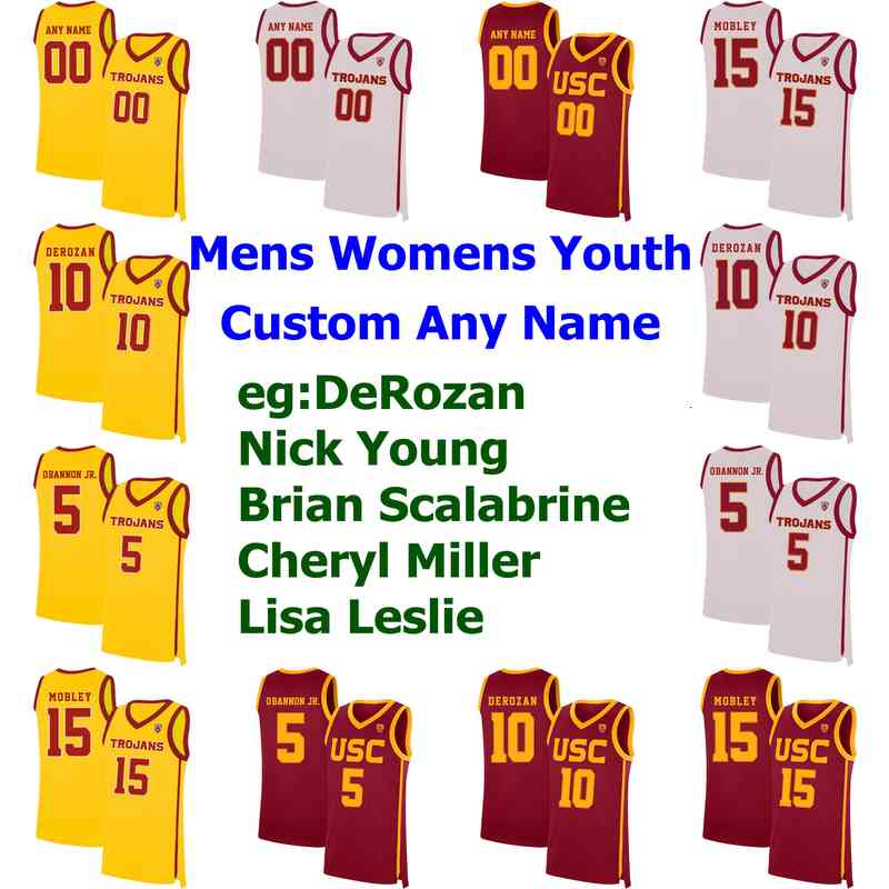 

USC Trojans Jerseys Mens Devin Fleming Jersey Kevin Porter Jr. Talin Lewis Shaqquan Aaron 1 Usher College Basketball Jerseys Custom Stitched, Mens white