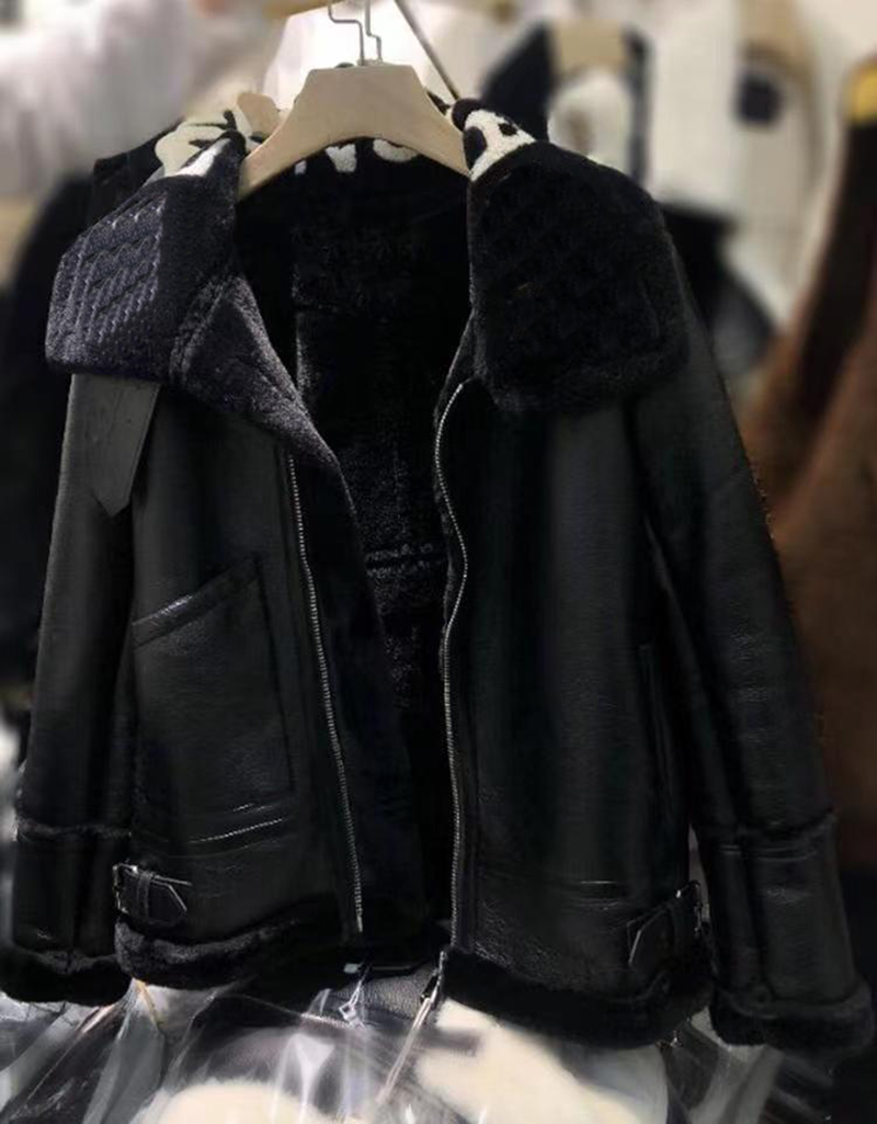 

Winter Warm Thick Plush Leather Jacket Men's Stand Collar PU Solid Color Clothing Wholesale S, Black