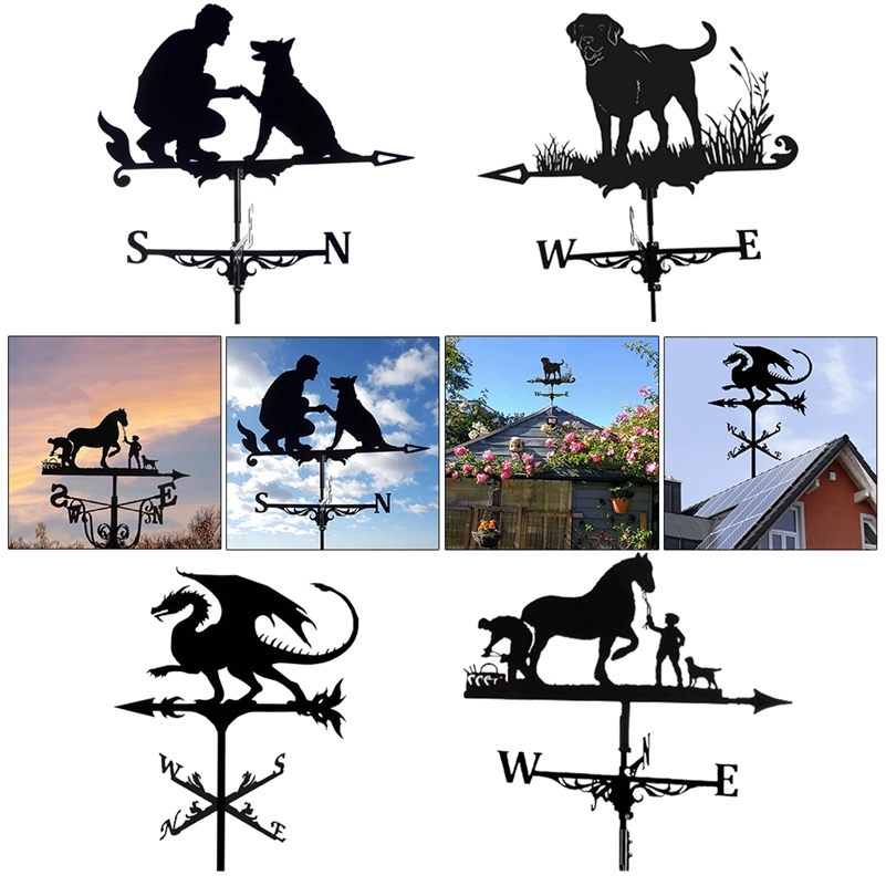 

Iron Farmhouse Weather Vane Roof Mount Wind Direction Indicator Kit Outdoor Garden Bracket Speed Spinner 220728