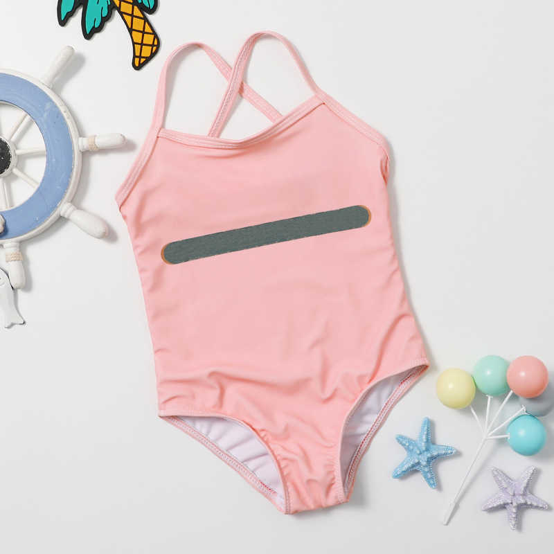 

Letter Kids Summer Designer Swimwear Printed One-pieces Girls Fashion Swim Wear Beach 4 Styles Children Swimwears, Black