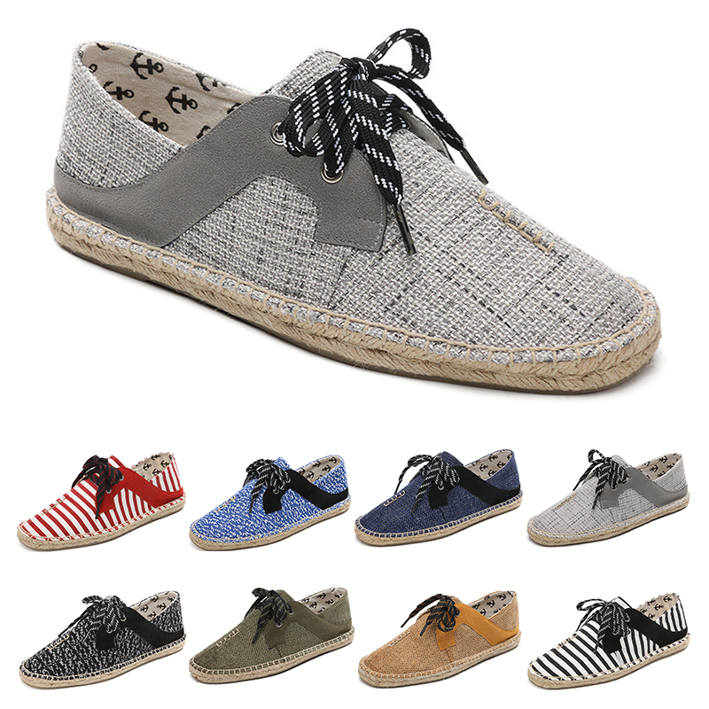 

canvas shoes breathable straw hemp rope mens womens big size 36-44 eur fashion Breathable comfortable black white green Casual nine 10, #07