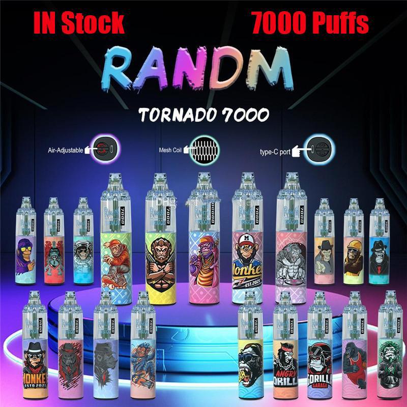 

Original RandM E Cigarettes Electronic Atomizer Tornado 7000 Puffs Bar Vapes Pen Kit Battery Rechargable Smoke Device 14ml Disposable Vaporizer