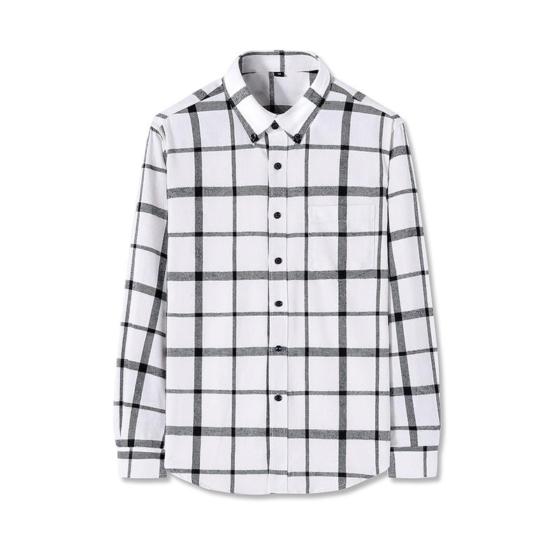 

Men' Dress Shirts Fashion Men Plaid Shirt Chic Checked Blouse Long Sleeve Mens Casual Print Loose Cotton Tops Blusas Streetwear ShirtsMen, S851 white