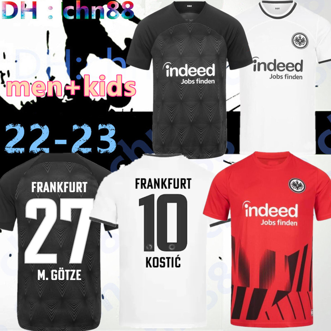 

22 23 Eintracht Frankfurt Soccer Jerseys 2022 2023 KOSTIC SOW KLAMMERS HINTEREGGER KAMADA BORRE shirt RODE ACHE MAN Football Uniform, 22-23 away