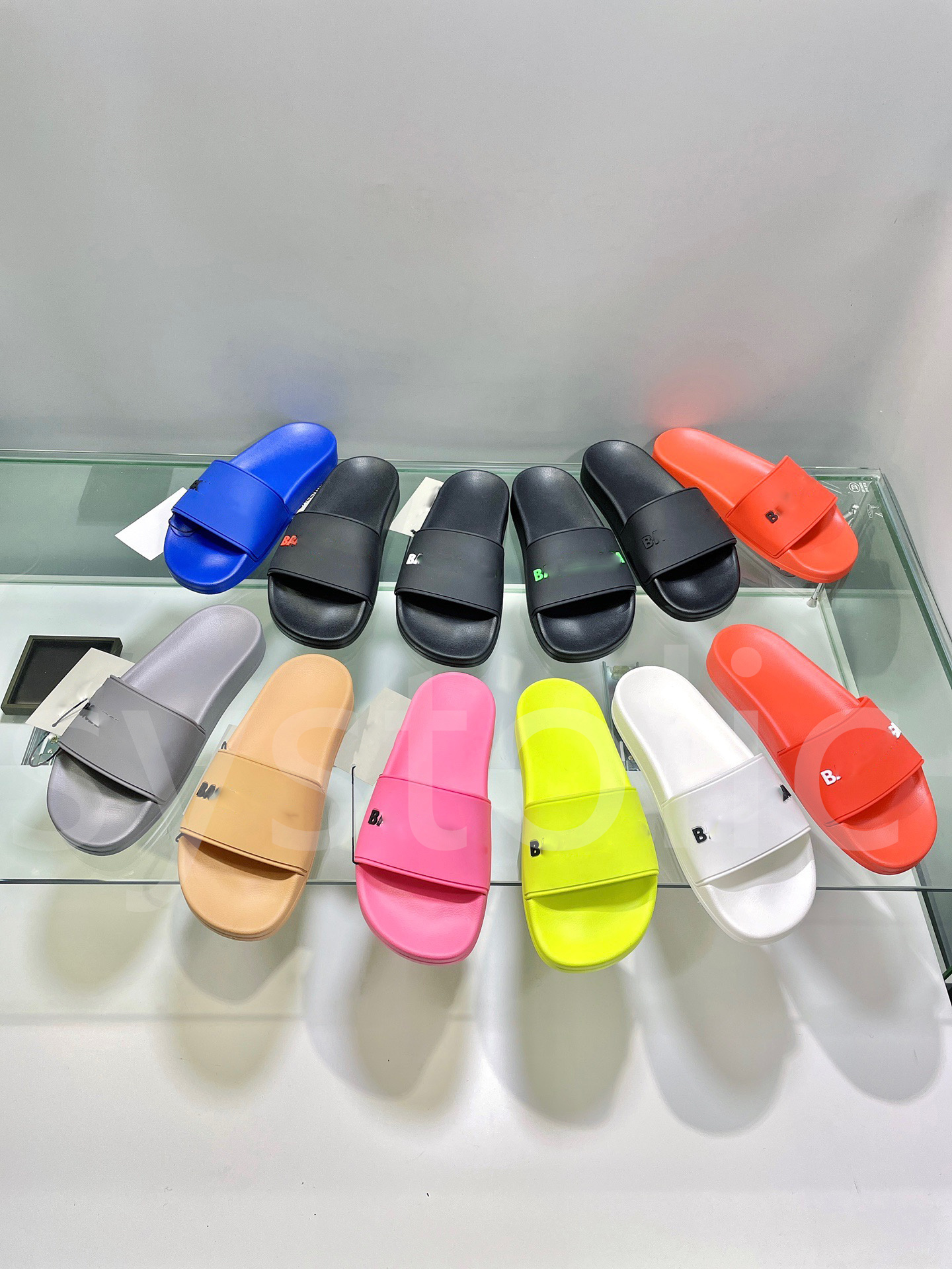 

Fashion Pool Slippers Grey Black White Writing Designer Shoes Mens Women Slide Green Pink Blue Lime Beige Flat slides Beach Indoor Outdoor Sandals Sneakers Size 36-46, 11