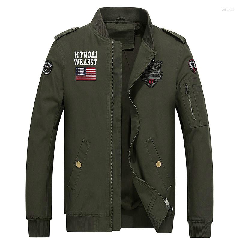 

Men's Jackets Sping Autumn Bomber Jacket Men Spring Solid Cotton Army Military Male Jaqueta MasculinoMen's, Black