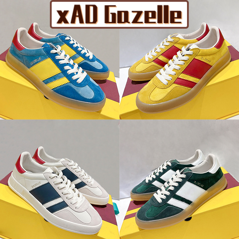 

Designer xAD Gazele Casual Shoes Sneaker Red Velvet Pink Gold White Suede Beige Ebony Canvas Blue Silk Luxury Men Women Trainers US 5-10.5, Shoes box