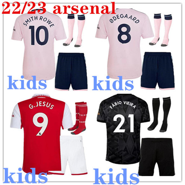 

22 23 MARTINELLI G. JESUS soccer jerseys Gunners 2022 2023 BOYS SMITH ROWE ARSen jersey SAKA FABIO VIEIRA football shirt ODEGAARD Kids kit Equipment, 21/22 away no socks