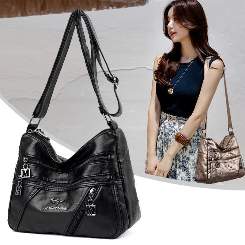 

High Quality Soft Leather Luxury Purses and Handbags Women Bags Designer Multi-pocket Crossbody Shoulder Bags for Women 2022, Purple style one