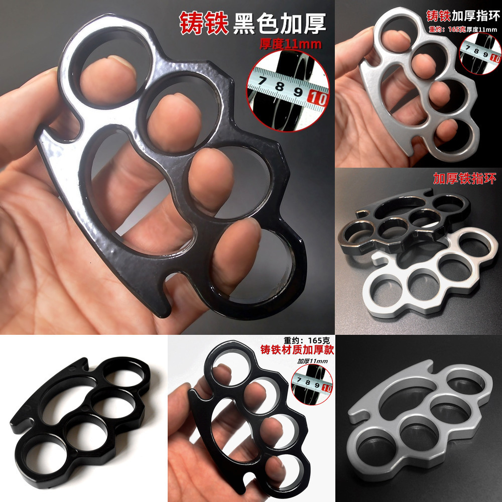 

Thickened Black Edc Martial Arts Four Finger Boxer Hand Button Fist Defense Tiger Ring Travel Equipment X9FG