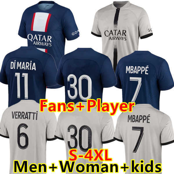 

S-4XL MBAPPE#7 HAKIMI PLAYER #30 soccer jersey SERGIO RAMOS 22 23 Maillots de football MARQUINHOS VERRATTI pSGS 2022 2023 men woman kids, 22/23 home