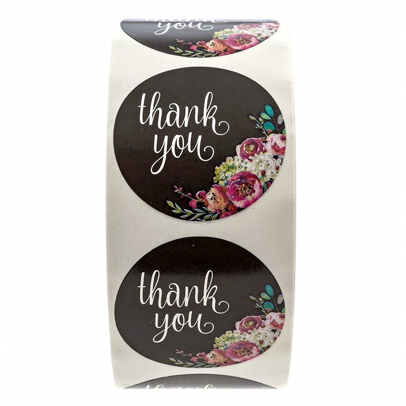 

Flower Thank You Adhesive Sticker 500 PCS Label per Roll 122911