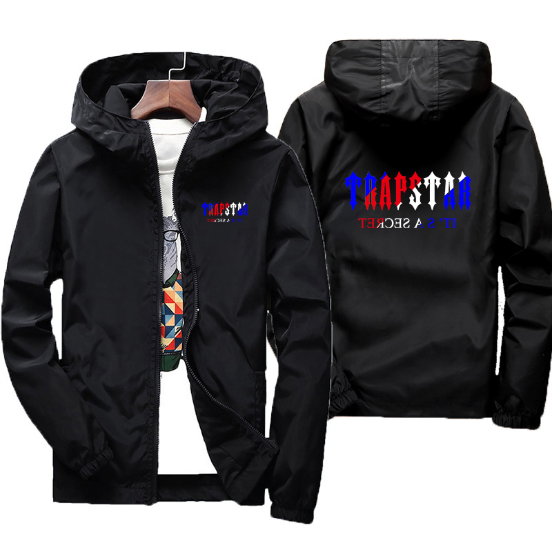 

Mens Jacket Spring Autumn Coat Hip Hop Fashion Hooded Trapstar Jackets Sports Windbreaker Casual Zipper Coats Woman Outerwear, Orange