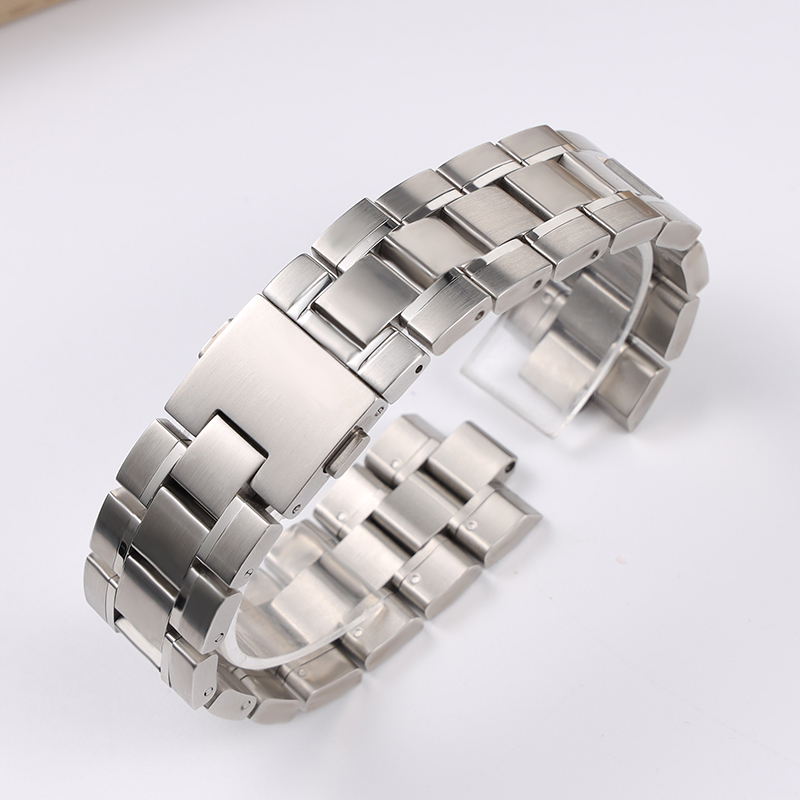 

New 20mm 22mm Silver Solid Stainless Steel Watchband For TAG Heuer Solid Curved END Deployment Clasp Wrist Bracelet For Men Logo 01