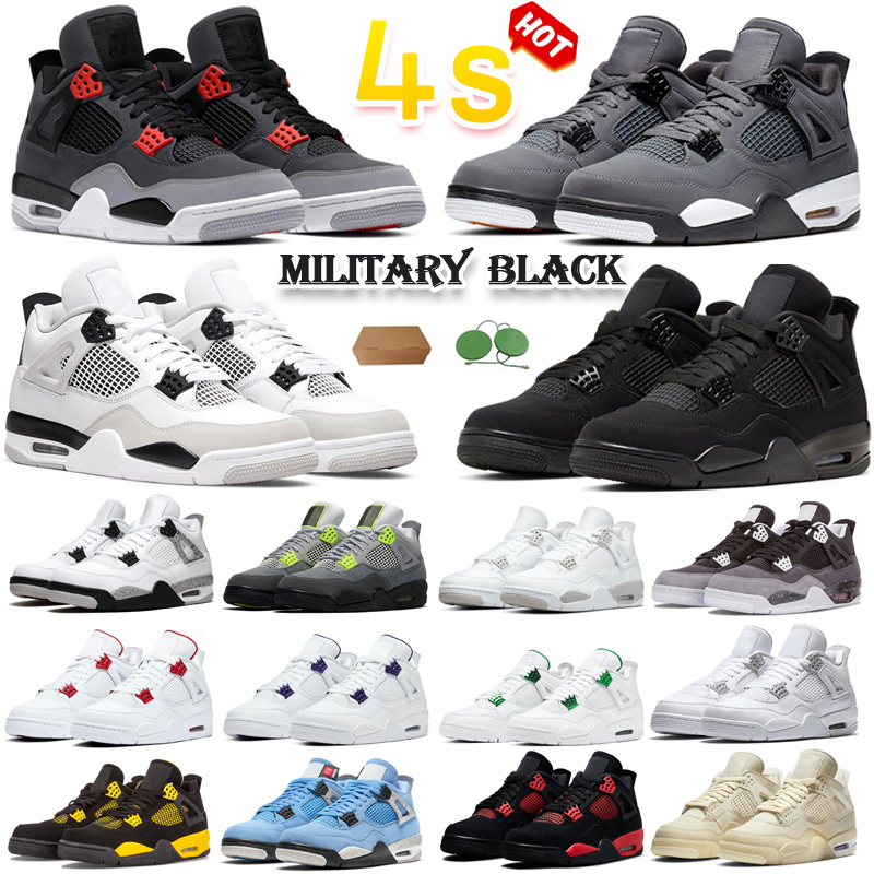 

Jumpman 4s Basketball Shoes Sneakers Sports 4 black cat cool grey Infrared Military Black Oreo, #34 sail