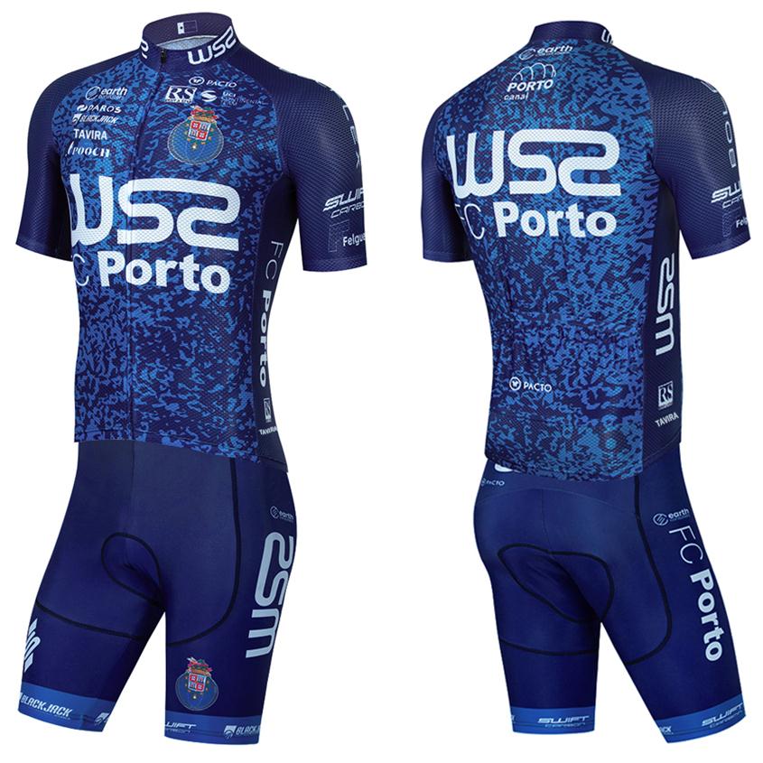 

W52 FC PORTO Cycling Jersey 20D Shorts MTB Maillot Bike Shirt Downhill Pro Mountain Bicycle Clothing Suit253t, Blue shirt