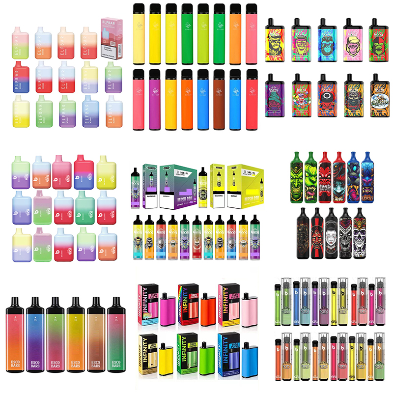 

Disposable E cigarette Elf-bar BC5000 Puff Bar 1500 Plus Vape Pen Bang XXL 6000 puffs 7000 Flow Pro ESCO Mega ULTRA 2500 Flex Max Infinity Elfbars vapor divices