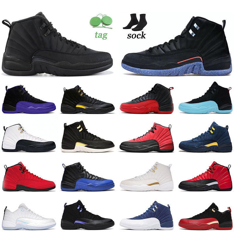 

Jumpman 12s Utility Basketball Shoes Men Big Size 12 13 Triple Black Taxi The Master Low Easter Bowl Dark Grey Concord Indigo Flu Game Royal Blue Sneakers Mens Boots, P10 40-47 reverse flu game