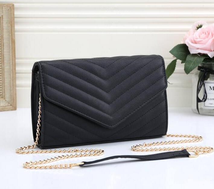 

New Arrived designer women Evening bags chain handbags ladies composite totes leather clutch shoulder bag cross body purse, Black gold hardware