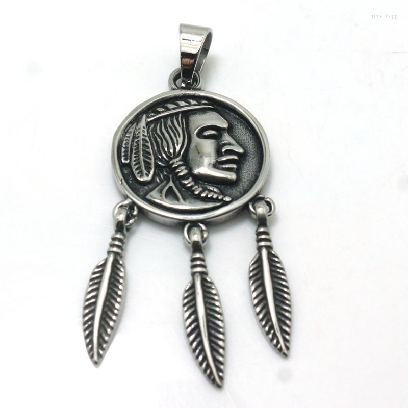 

Pendant Necklaces Stainless Steel Punk Gothic Silver Feather EstPendant