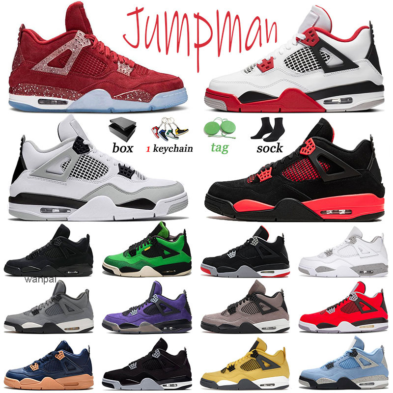 

Jumpman Sports 4 Basketball Shoes Canvas Military Black 4s Oklahoma Sooners Red Thunder Women Men Trainers White Oreo Taupe Haze Columbia II, 36-47 canvas