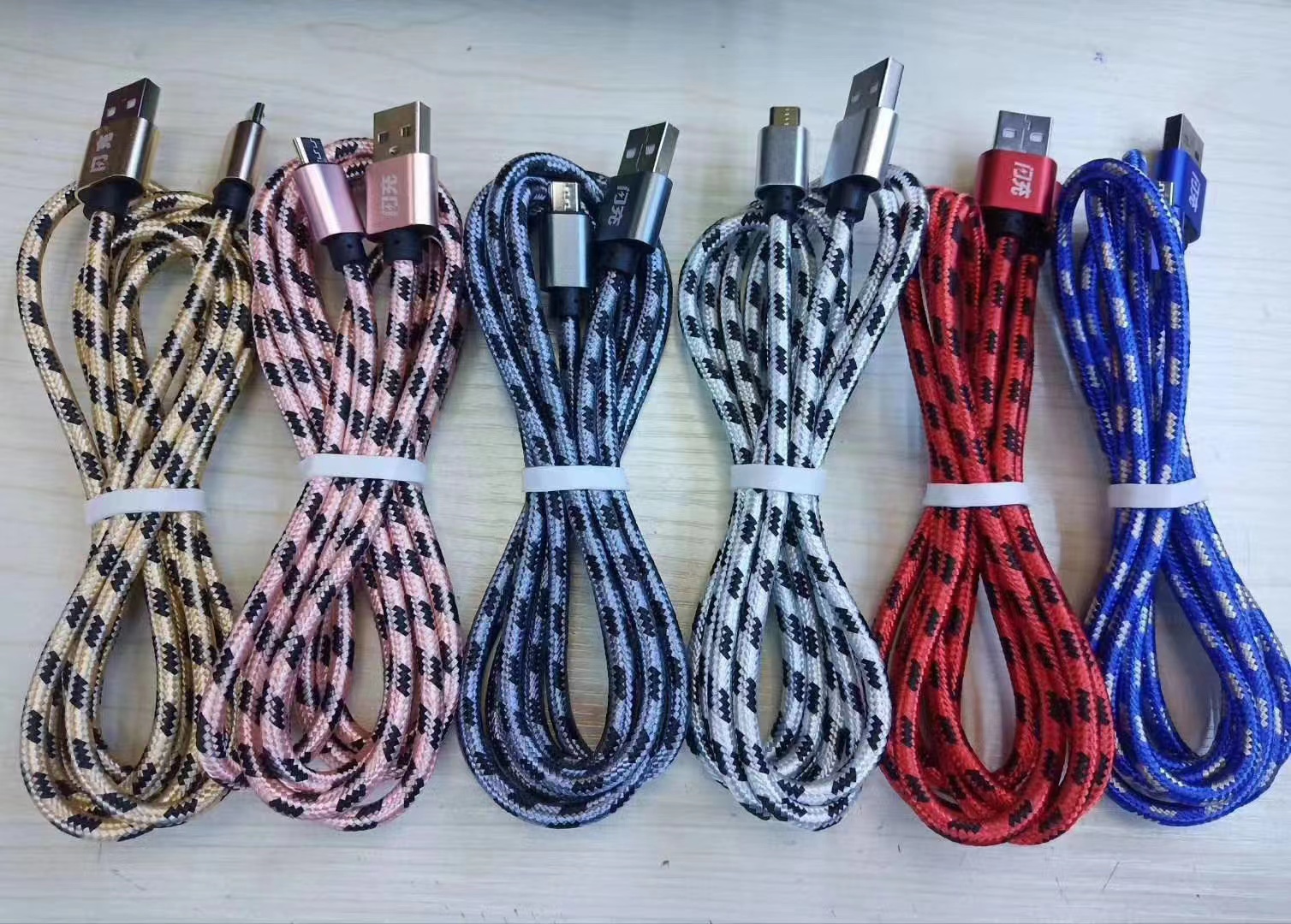 

Charging Cables For Apple Type C Android Extra Long Nylon Braided 3M 2M 1M, Gold