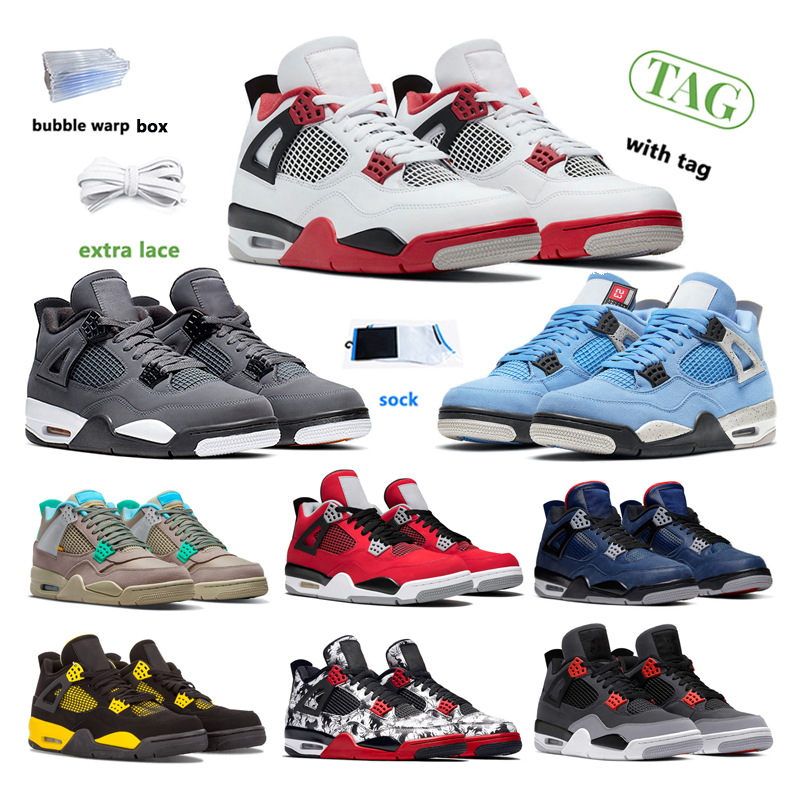 

new 4s red Thunder Basketball Shoes Shimmer men and women jumpman White Oreo Black Purple University Blue Cool Grey Fire Red Lightning, #1