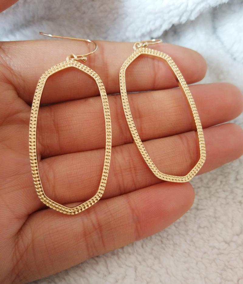 

Dangle & Chandelier Selling Hollow Out Big Oval Earrings Brand Statement Women Fashion EarrignsDangle