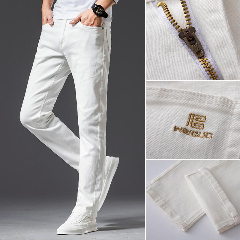 

Men's Jeans For Four Seasons Comfortable White Denim Men Fashion Casual Classic Style Slim Trousers Male Brand Advanced Stretch PantsMen's
