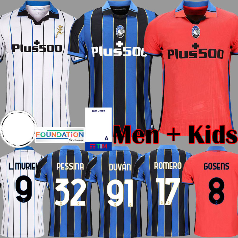 

Atalanta FC Soccer Jerseys GOSENS 2021 2022 MURIEL ILICIC DE ROON DUVAN ATA BC Bergamasca maglia da calcio Men kids kit 21 22 Football Shirt, Cl home