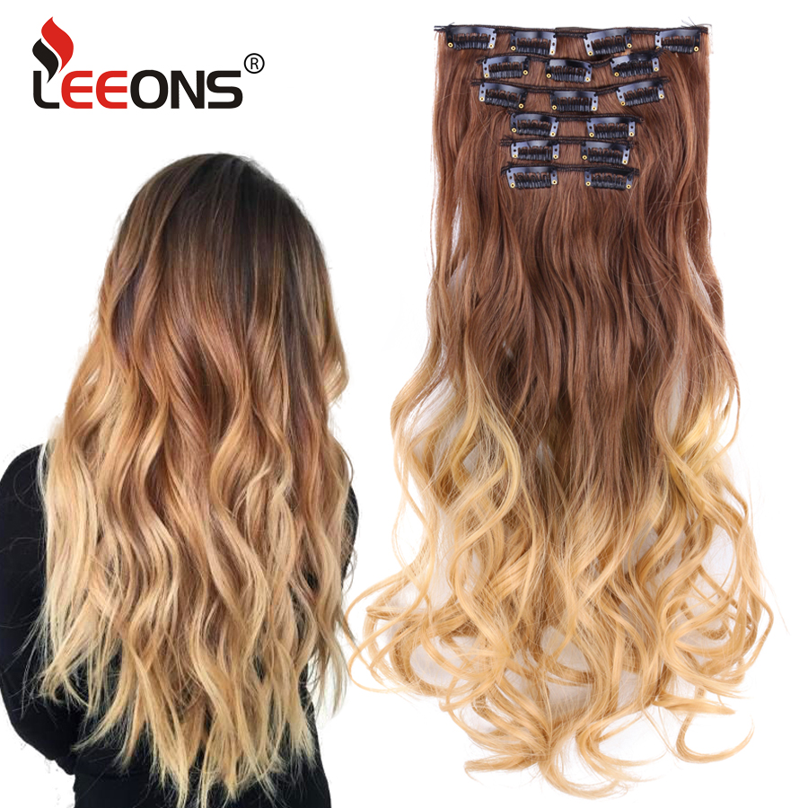 Accessories New Body Wave 16 clips Long Straight Synthetic Hair Extensions Clips in High Temperature Fiber Black Brown Hairpiece Costume-image-762267713