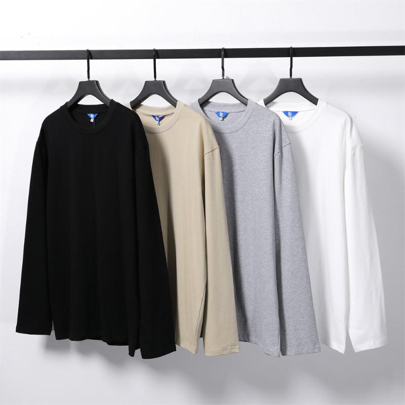 

Men' T-Shirts Shirt For Men Solid Black White Cotton O-neck Spring Tops 2022 Harajuku Streetwear Casual Full Sleeve Oversized T-shirtMen